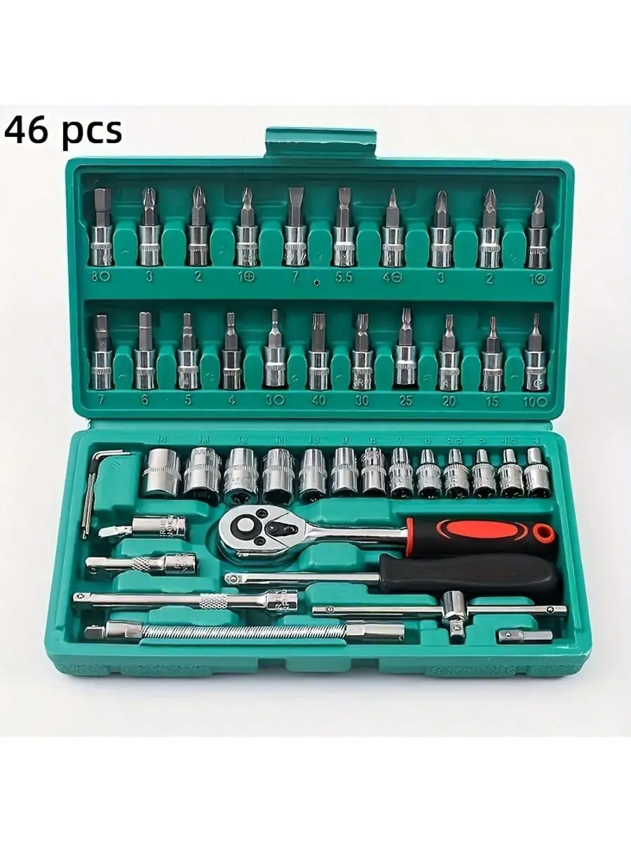 Home Improvement Kit - Set Kunci Pas Ratchet 46 Buah